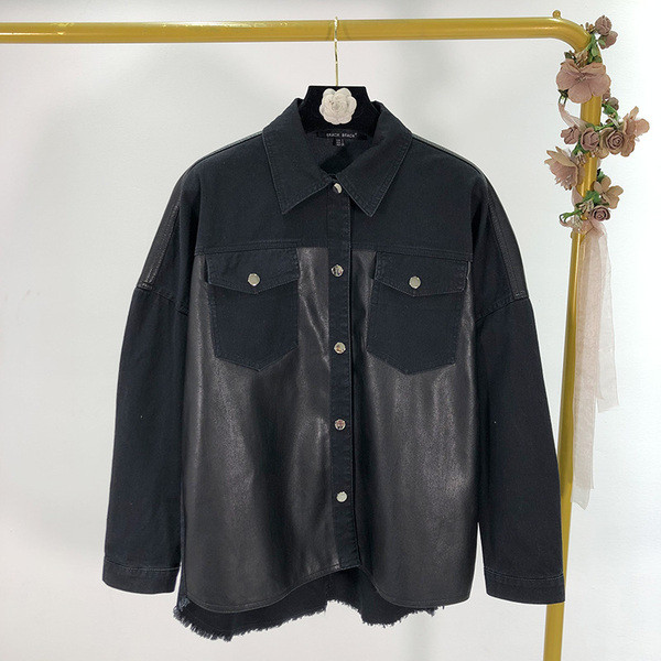 Női ing farmer és eco bőrből