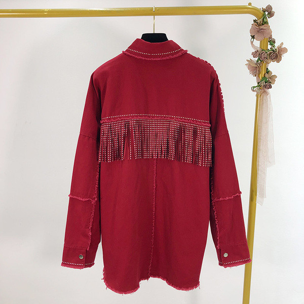 Női tavaszi ing rojtokkal