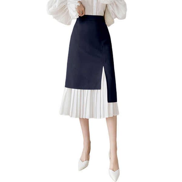 Női lezser szoknya magas derékkal és hasítékkal