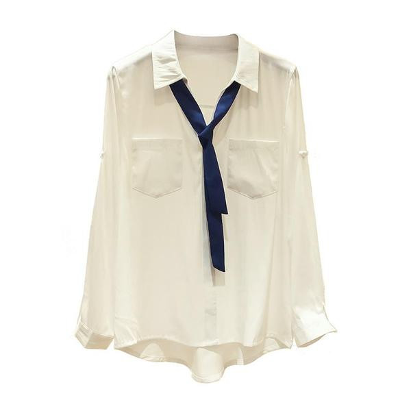Modern női ing klasszikus gallérral és spitz nyakkivágással
