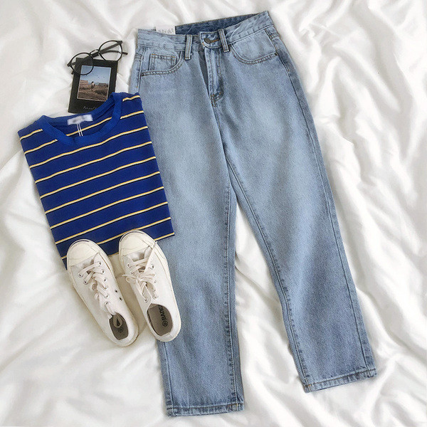 Blugi de dama lejeri cu talie inalta