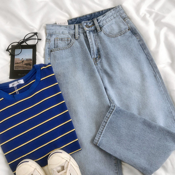 Blugi de dama lejeri cu talie inalta