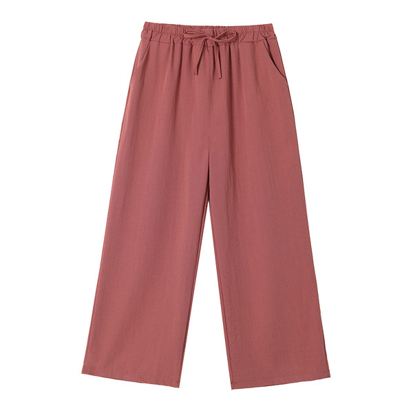 Női nadrág magas derékkal és megkötővel