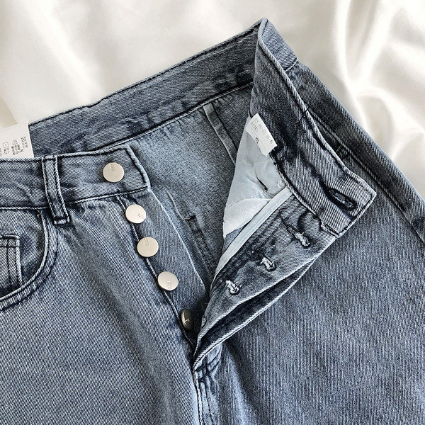 Széles női farmer magas derékkal - letisztult modell