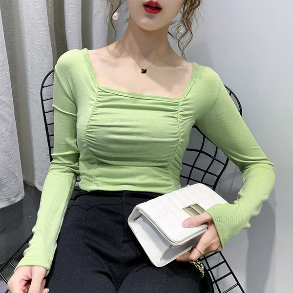 Női alkalmi blúz négyzet alakú nyakkivágással