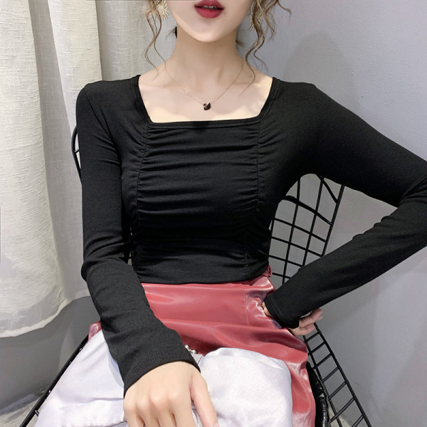 Női alkalmi blúz négyzet alakú nyakkivágással