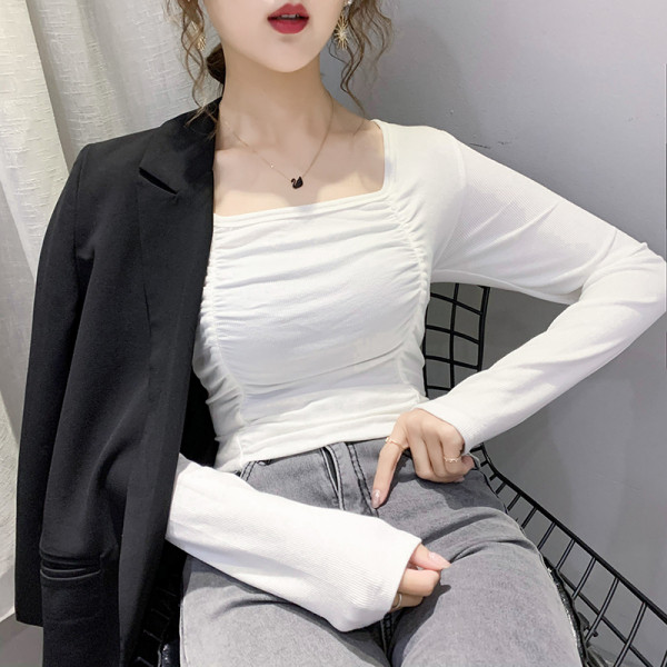 Női alkalmi blúz négyzet alakú nyakkivágással