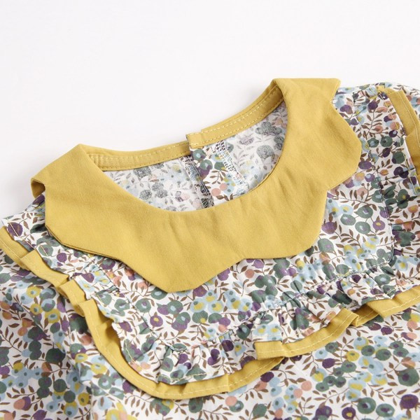 Pamut baba body lányoknak hosszú ujjal, színes mintával