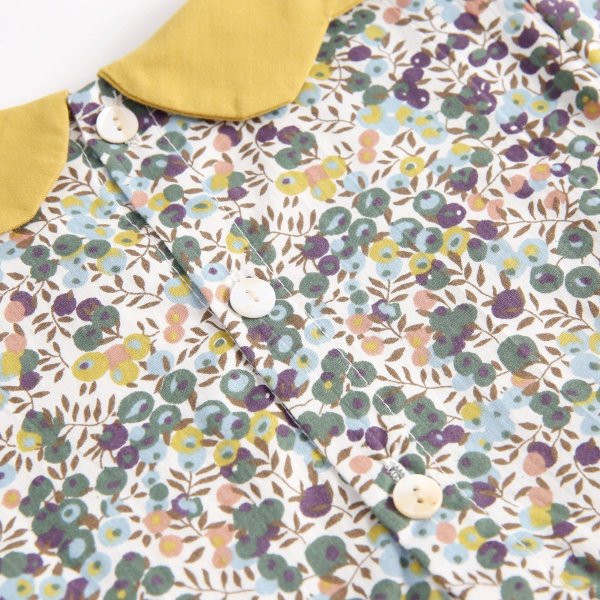 Pamut baba body lányoknak hosszú ujjal, színes mintával