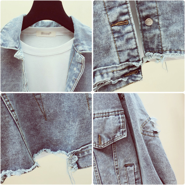 Tavaszi női farmerdzseki gombokkal