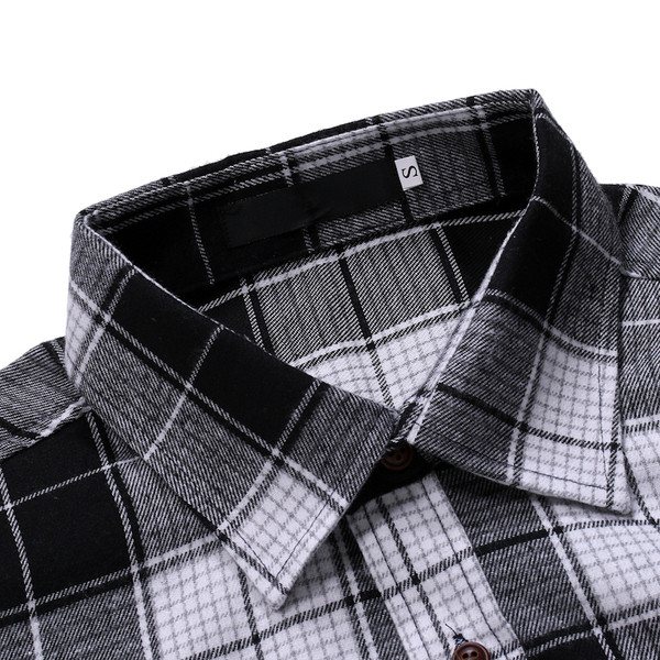 Alkalmi férfi kockás ing klasszikus gallérral és zsebekkel