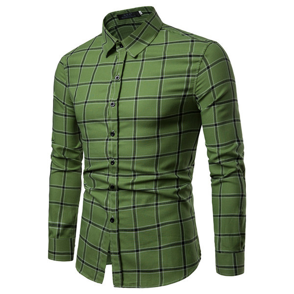 Ležerna muška karirana košulja s klasičnim ovratnikom i gumbima