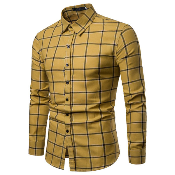 Ležerna muška karirana košulja s klasičnim ovratnikom i gumbima