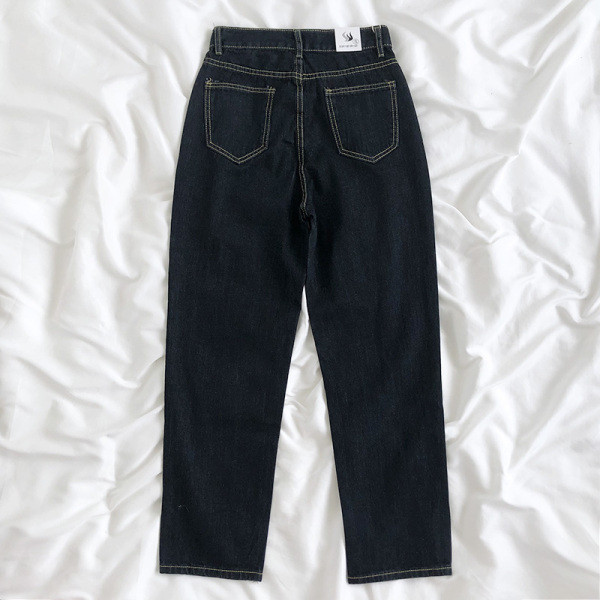 Mustad naiste kõrge vöökohaga teksad