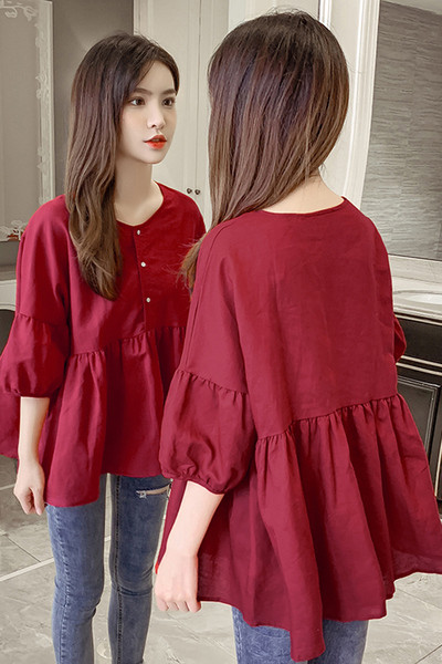 Cămașă de damă elegantă cu mâneci 3/4 - model larg