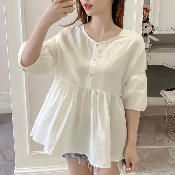 Cămașă de damă elegantă cu mâneci 3/4 - model larg