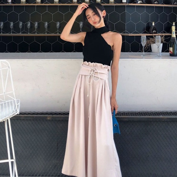 Нов модел пролетен широк панталон с ластична талия