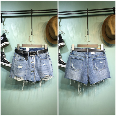 Ženske kratke traperice s poderanim motivima i gumbima