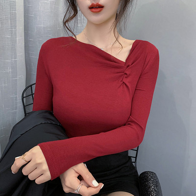 Дамска ежедневна блуза с дълъг ръкав - втален модел