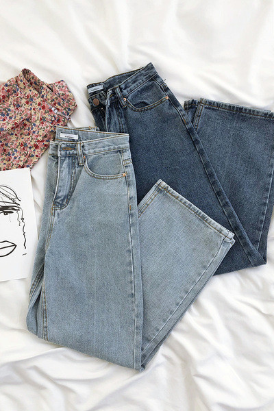 Retro női farmer magas derékkal - egyenes modell