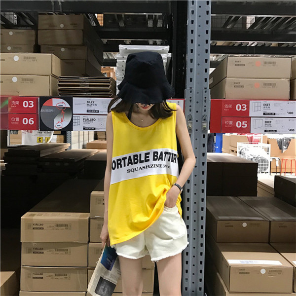 Sieviešu sporta-ikdienišķa plata tanktops ar uzrakstu