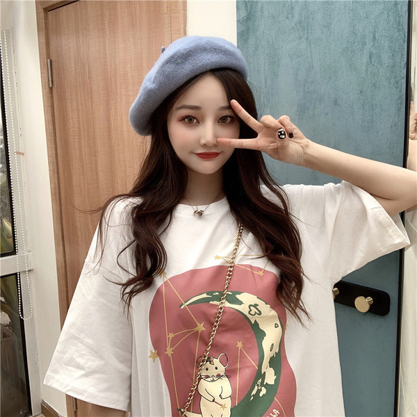 Mintás széles női póló