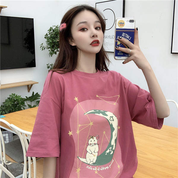 Mintás széles női póló