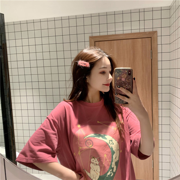 Mintás széles női póló