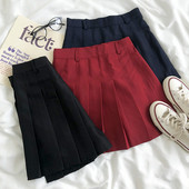 Плисирана дамска къса пола с висока талия 