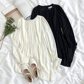 Hosszú női retro ruha ovális nyakkivágással