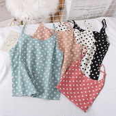 Ежедневен дамски потник с тънки презрамки на точки