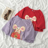 Alkalmi női póló mintával és rövid ujjal