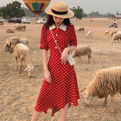 Пролетна дамска ретро рокля с копчета 