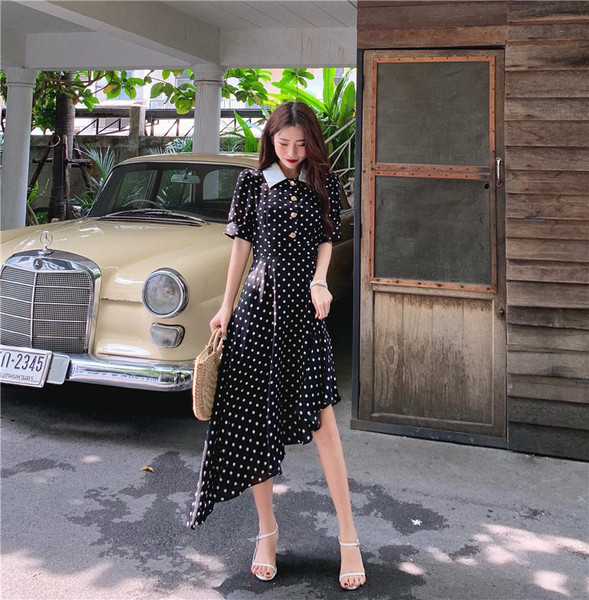 Пролетна дамска ретро рокля с копчета 