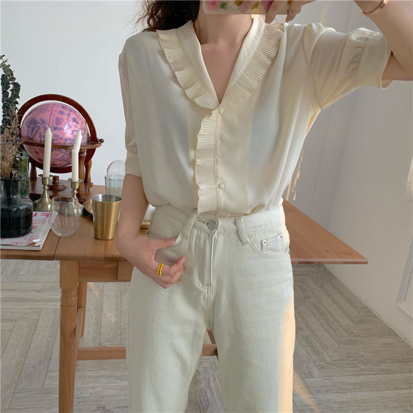 Női ing 3/4-es ujjal és spitz nyakkivágással