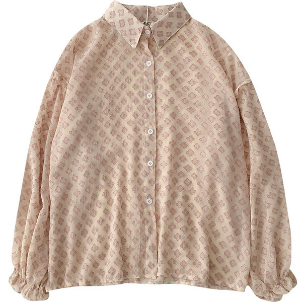 Női ing széles modell klasszikus gallérral és gombokkal