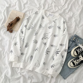 Bluză casual de damă în alb, cu decolteu rotund