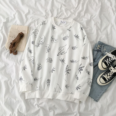 Bluză casual de damă în alb, cu decolteu rotund