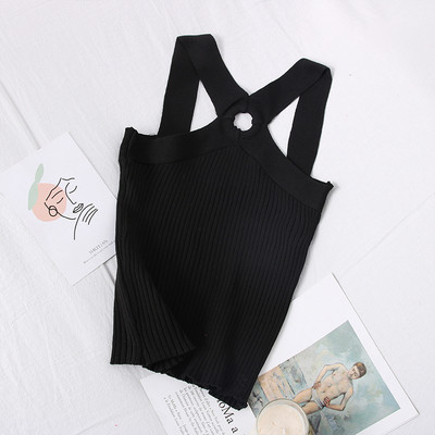 Ležerna ženska majica bez rukava s naramenicama Slim model