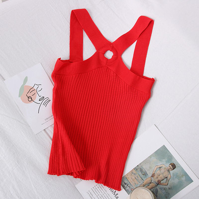 Ležerna ženska majica bez rukava s naramenicama Slim model