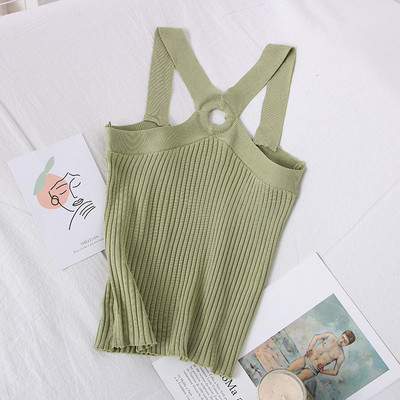 Ležerna ženska majica bez rukava s naramenicama Slim model