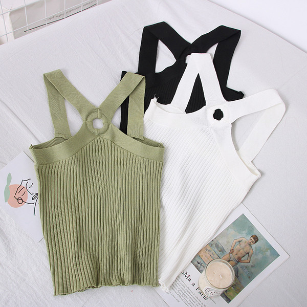 Ležerna ženska majica bez rukava s naramenicama Slim model