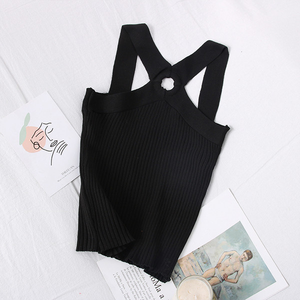 Ležerna ženska majica bez rukava s naramenicama Slim model