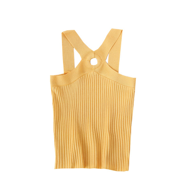 Ležerna ženska majica bez rukava s naramenicama Slim model