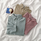 Camasa dama in carouri model lat cu guler clasic