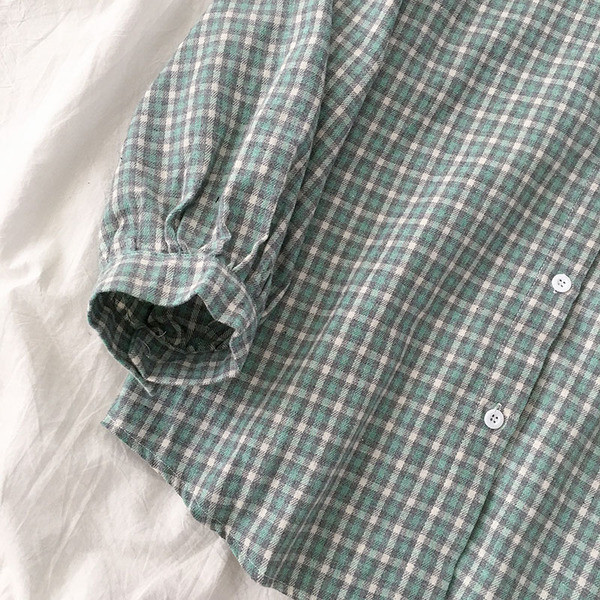 Camasa dama in carouri model lat cu guler clasic