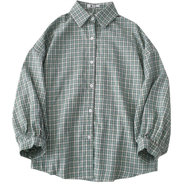 Camasa dama in carouri model lat cu guler clasic