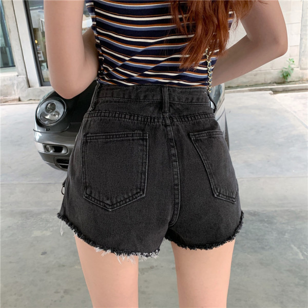 Alkalmi női rövid farmernadrág magas derékkal