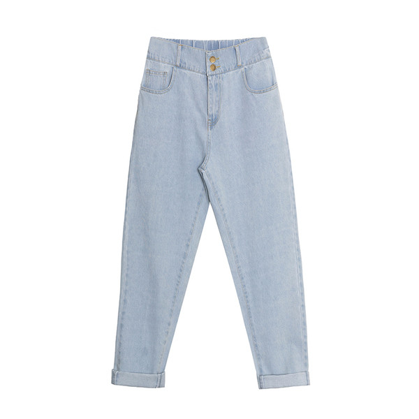 Női tavaszi farmer egyenes modell magas derékkal