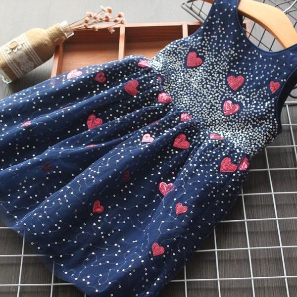 Rochie moderna pentru copii cu paiete pentru fete